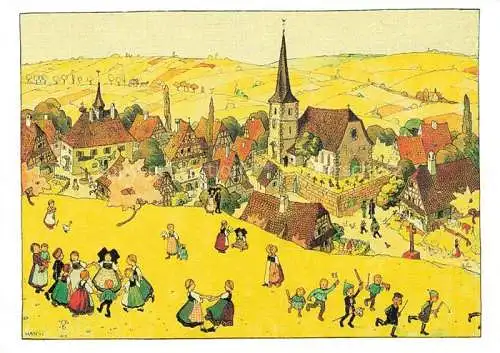 AK / Ansichtskarte  Hansi  Waltz J J Kuenstlerkarte Alsace Elsass Entants joyeux de leur village