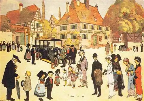 AK / Ansichtskarte  Hansi  Waltz J J Kuenstlerkarte Alsace Elsass Visite village en Alsace