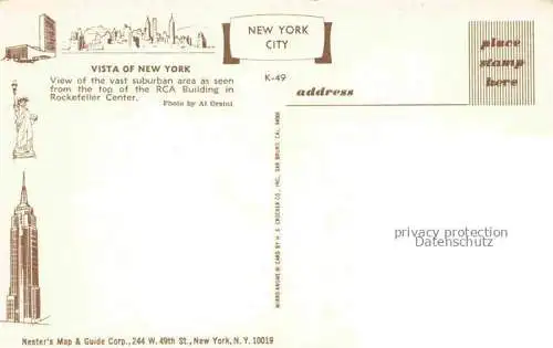 AK / Ansichtskarte  NEW YORK City USA View of the vast suburban area as seen from the top of the RCS Building in Rockefeller Center