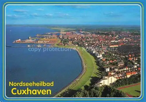 AK / Ansichtskarte  CUXHAVEN Nordseebad Kuestenpanorama Nordseeheilbad Blick zum Hafen