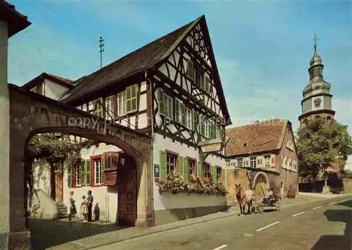 AK / Ansichtskarte  Kallstadt Rheinland-Pfalz Weingut Weinkellerei Saumagen-Weinstuben Naturweinhaus Henninger Fachwerkhaus Kirche