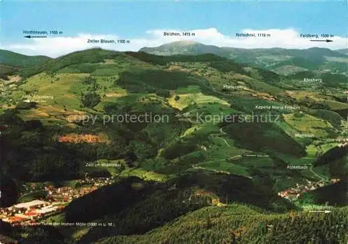 AK / Ansichtskarte  Zell Wiesental Panorama Blick vom Turm der Hohen Moehr Schwarzwald