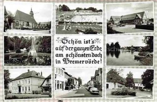 AK / Ansichtskarte  Bremervoerde Kirche Schwimmbad Park Ortspartien