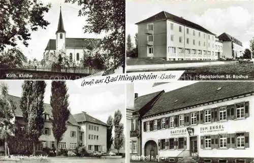 AK / Ansichtskarte  Bad Mingolsheim Kath Kirche Sanatorium St Rochus Kurheim Ganther Gasthof zum Engel