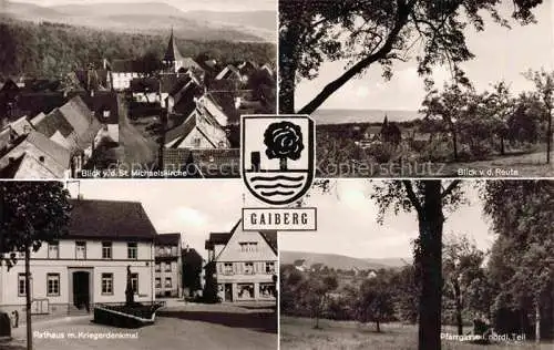 AK / Ansichtskarte  Gaiberg Baden Panorama Blick von der Reute Rathaus Kriegerdenkmal Pfarrgarten