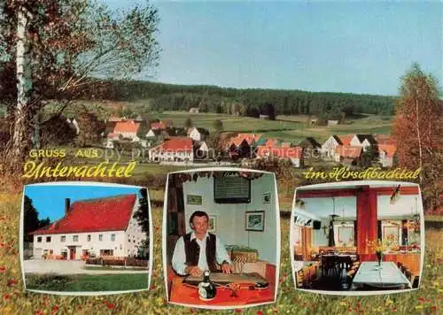 AK / Ansichtskarte  Unterachtel Hirschbach Bayern Ortsansicht Gasthaus Weisses Ross