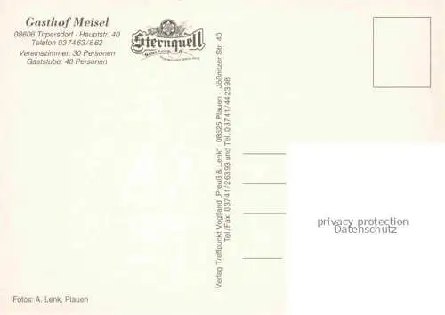 AK / Ansichtskarte  Tirpersdorf Gasthof Meisel Gastraum Theke Billard