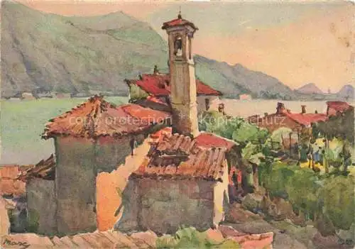 AK / Ansichtskarte  Morcote Lago di Lugano TI Kirche See