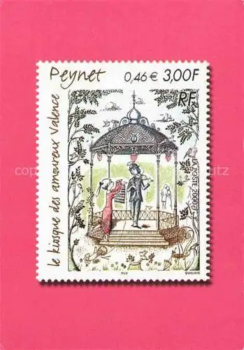 AK / Ansichtskarte  Briefmarken auf Postkarte Timbres Postage Francobollo-- Peynet 