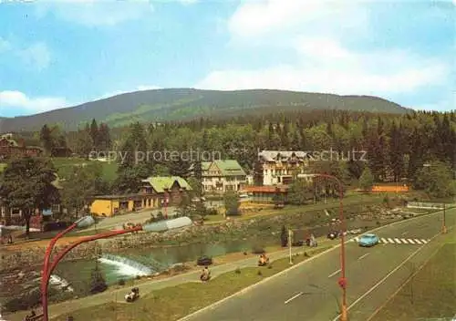 AK / Ansichtskarte  Spindleruv Mlyn Spindelmuehle Riesengebirge CZ Hotel Savoy am Ufer der Labe