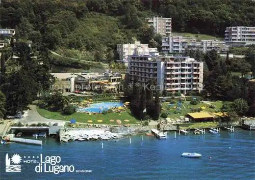 AK / Ansichtskarte  Campione Bissone Hotel Lago di Lugano veduta aerea