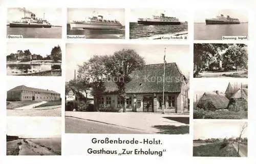 AK / Ansichtskarte  Grossenbrode Ostseebad Gasthaus Zur Erholung Strand Park MS Danmark Deutschland Kong Frederik II und Dronning Ingrid