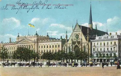 AK / Ansichtskarte  LEIPZIG Augustusplatz mit Universitaet und Paulinerkirche