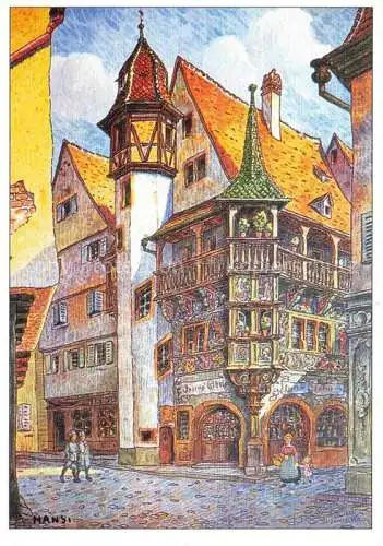 AK / Ansichtskarte  Hansi  Waltz J J Kuenstlerkarte Alsace Elsass Habitante Colmar Maison Pfister