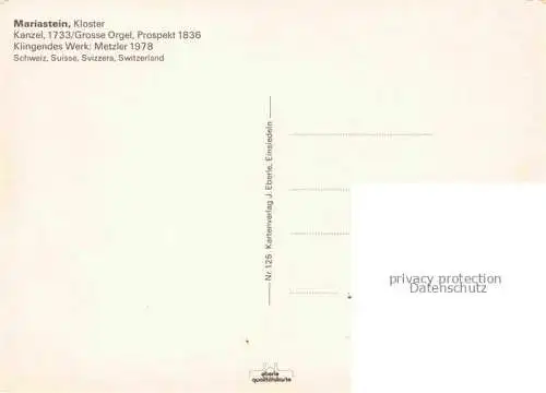 AK / Ansichtskarte  Orgel Kirchenorgel Organ Orgue Mariaatein Kloster