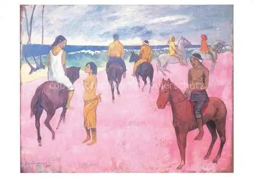 AK / Ansichtskarte  Gauguin Paul Kuenstlerkarte Cavaliers sur la plage