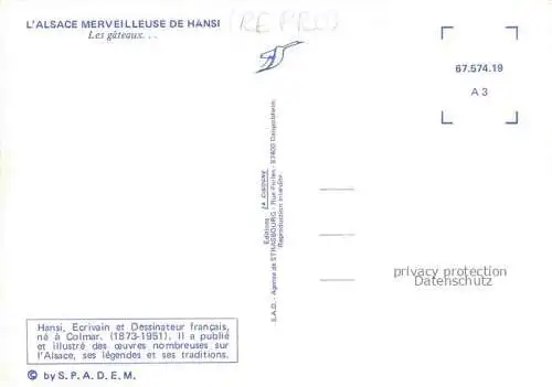 AK / Ansichtskarte  Hansi  Waltz J J Kuenstlerkarte Alsace Elsass Les gateaux