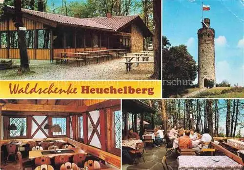 AK / Ansichtskarte  Leingarten Waldschenke Heuchelberg Gastraum Terrasse Aussichtsturm