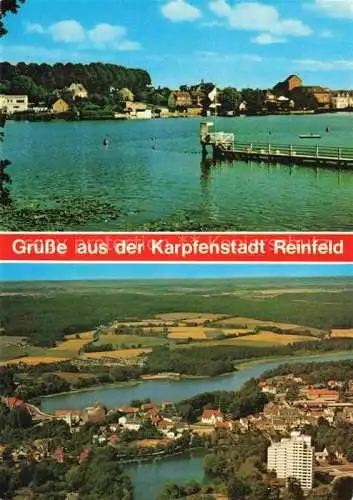 AK / Ansichtskarte  Reinfeld Holstein Panorama Karpfenstadt Luftaufnahme Partie am See