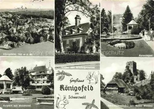 AK / Ansichtskarte  Koenigsfeld  Baden Schwarzwald BW Panorama Kirche Kuranlagen Kurpark Waldhotel Schwarzwaldhaus Ruine Waldau