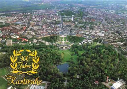 AK / Ansichtskarte  KARLSRUHE Baden Stadtpanorama mit Schloss 300 Jahre Jubilaeum