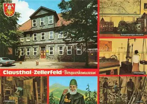 AK / Ansichtskarte  Clausthal-Zellerfeld Goslar Bergwerksmuseum Schachtanlagen-Modelle Seilberwaage Haengebank