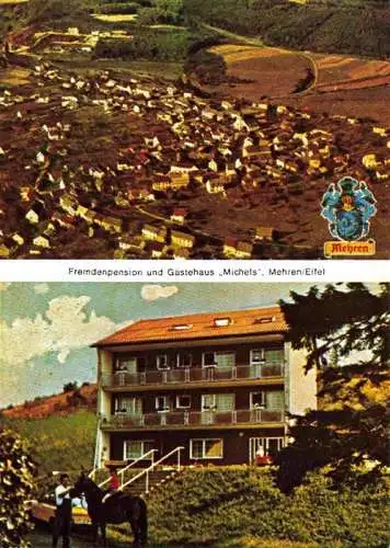 AK / Ansichtskarte  Mehren Eifel Daun Rheinland-Pfalz Luftaufnahme Pension Gaestehaus Michels