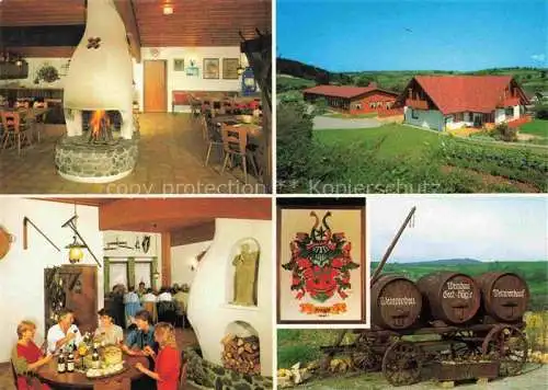 AK / Ansichtskarte  Bombach Weingut Kirchberghof Gastraum Kamin Weinfaesser