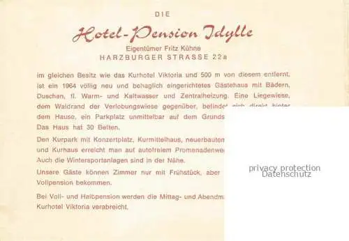 AK / Ansichtskarte  Braunlage Hotel Pension Idylle