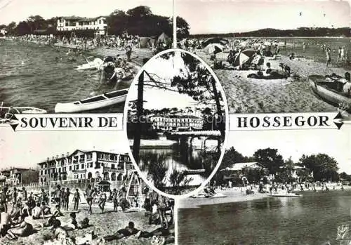 AK / Ansichtskarte  Hossegor Soorts-Hossegor 40 Landes La grande plage Plage du Lac Pont et Hôtel Mercédès Plage Blanche jeux sur la plage