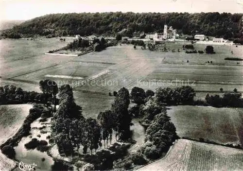 AK / Ansichtskarte  Domremy-la-Pucelle 88 Vosges Basilique Nationale de Sainte Jeanne d'Arc Boucle de la Meuse vue aérienne