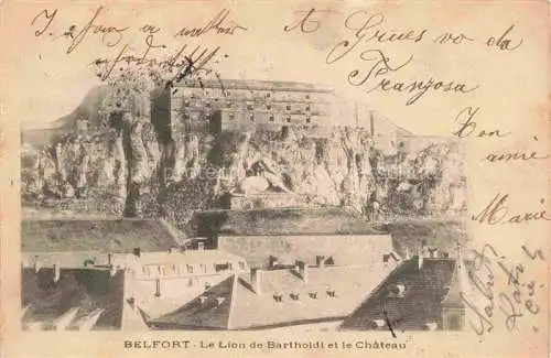 AK / Ansichtskarte  BELFORT 90 Le Lion de Bartholdi et le château
