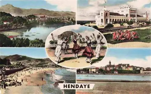 AK / Ansichtskarte  HENDAYE 64 Pyrenees-Atlantiques Frontière Franco-Espagnole Casino Le Fandango Plage Fontarabie