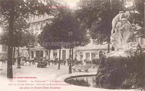 AK / Ansichtskarte  TARBES 65 Hautes-Pyrenees La Fontaine L'Innondation Place Verdun