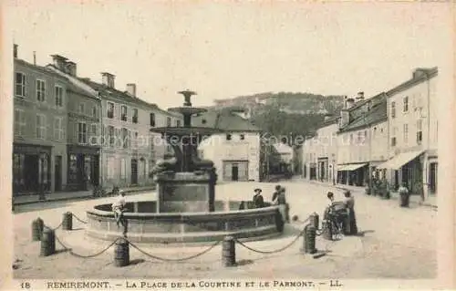 AK / Ansichtskarte  Remiremont Romberg Epinal 88 Vosges Place de la Courtine et le Parmont Fontaine