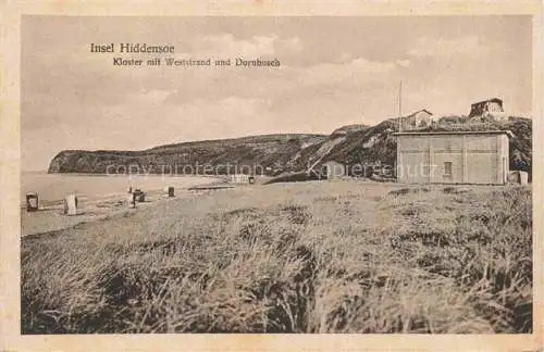 AK / Ansichtskarte  Insel Hiddensee Kloster mit Weststrand und Dornbusch