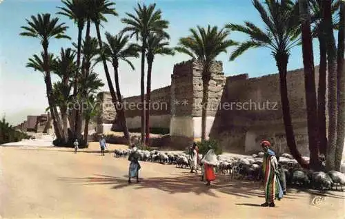 AK / Ansichtskarte  Marrakech Marrakesch Maroc Les remparts de Bab Doukkala