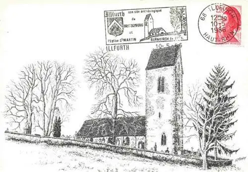 AK / Ansichtskarte  Illfurth Altkirch 68 Haut-Rhin Burnkirch XVe siècle Dessin de René Minery Kuenstlerkarte