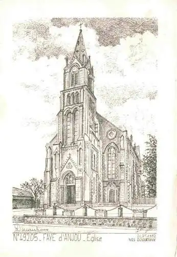 AK / Ansichtskarte  Anjou Vienne 38 Isere Faye d'Anjou Eglise Dessin par Yves Ducourtioux No. 49205 Kuenstlerkarte