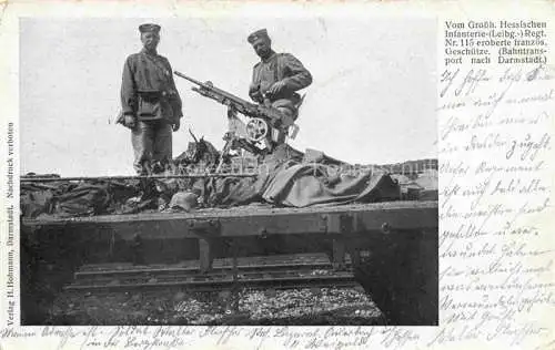 AK / Ansichtskarte  DARMSTADT Hessen Eroberte franzoesische Geschuetze auf dem Bahntransport nach Darmstadt