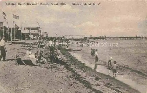 AK / Ansichtskarte  Staten Island New York USA Bathing Hour Crescent Beach Great Kills