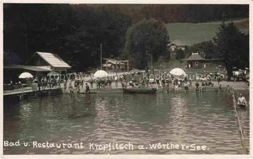 AK / Ansichtskarte  Woerthersee Kaernten AT Bad und Restaurant Kropfitsch