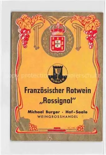 AK / Ansichtskarte  Wein Wine Vin Vino-- Rotwein Frankreich Rossingno Michael Burger 