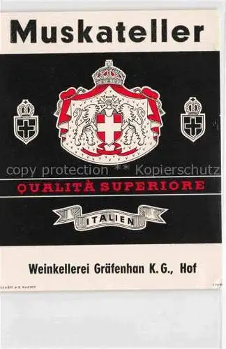 AK / Ansichtskarte  Wein Wine Vin Vino-- Italien Muskateller Graefenhan Hof