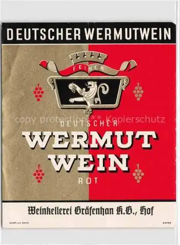 AK / Ansichtskarte  Wein Wine Vin Vino-- Wermut Deutsche Keller Graefenhan Hof