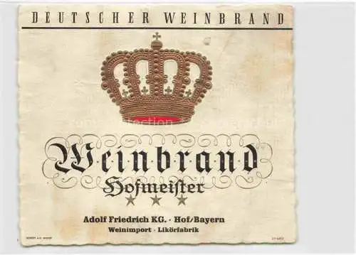 AK / Ansichtskarte  Wein Wine Vin Vino-- Adolf Friedrich Hof Salle Deutsche weinbrand 