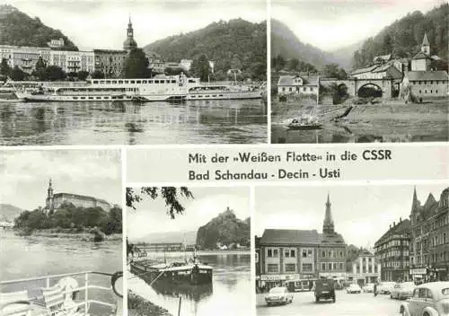 AK / Ansichtskarte  Bad Schandau Saechsische Schweiz-Osterzgebirge Mit der Weissen Flotte in die CssR Bad Schandau Decin Usti