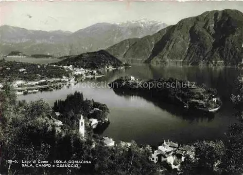 AK / Ansichtskarte  Isola Comacina Lago di Como IT Panorama Sala Campo e Ossuccio Alpi