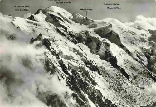 AK / Ansichtskarte  Mont-Blanc  4807m 74 Haute-Savoie Massif du Mont Blanc Aiguille du Midi vue aérienne