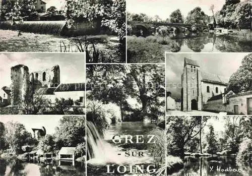 AK / Ansichtskarte  Grez-sur-Loing 77 Seine-et-Marne Barrage Pont sur le Loing Ruines du vieux donjon lavoirs Chutes au Bout du monde Eglise